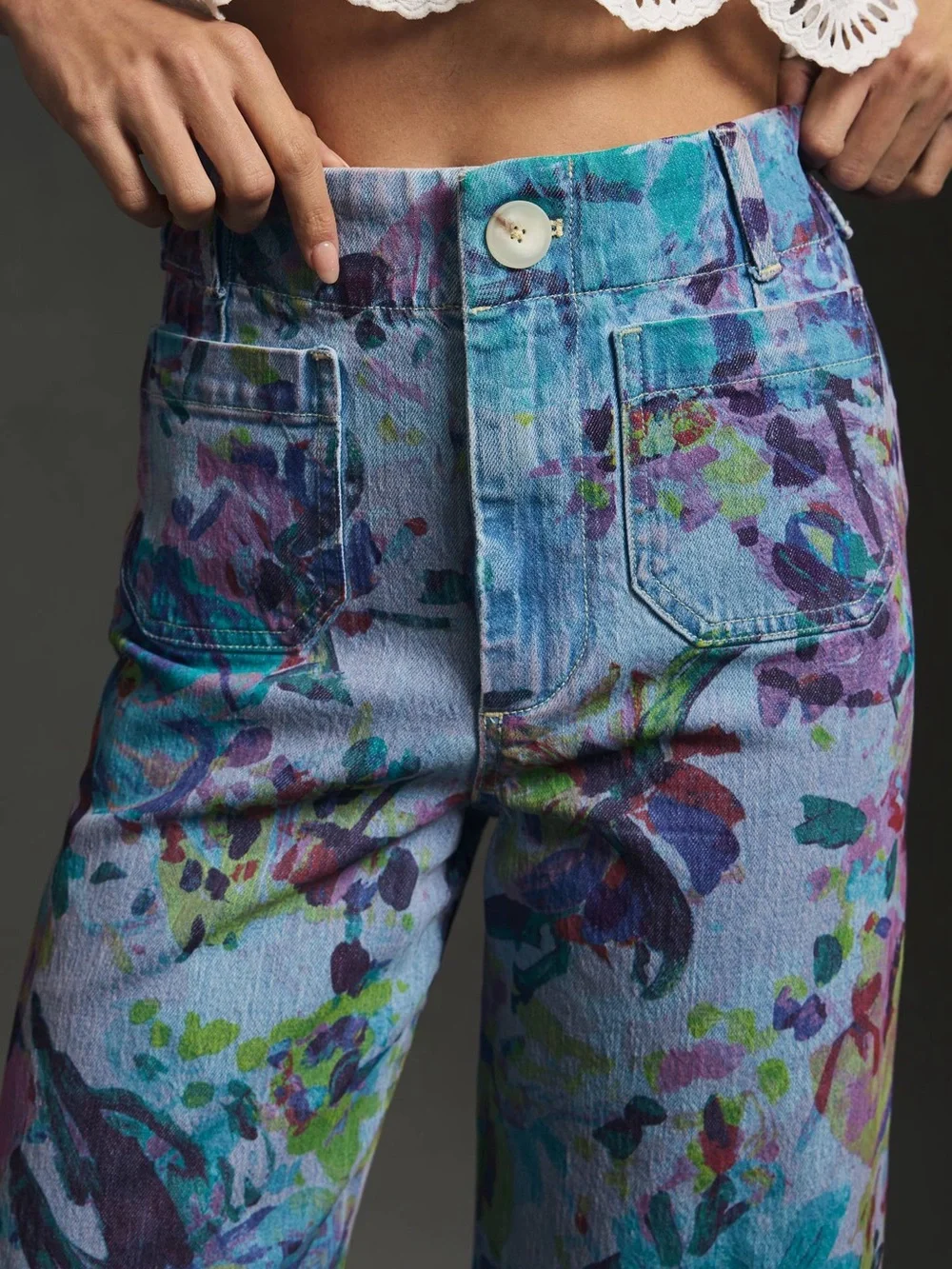 Maeve Colette High-Rise Wide-Leg Cropped Jeans - Anthropologie - 29
